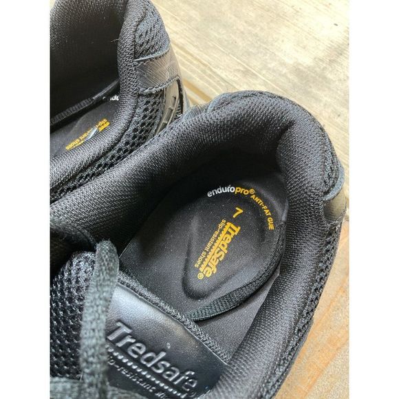 TREDSAFE Mens MNTS48DP001 Slip Resistant Lace Up Black Running Shoes Size 7 - Picture 7 of 9
